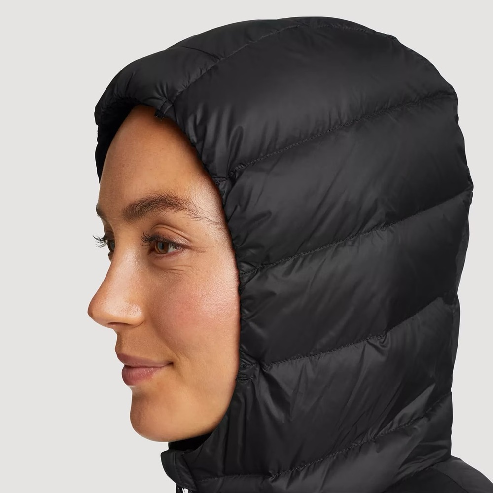 Eddie Bauer • CirrusLite Down Hooded Jacket black puffer quilted winter snow 650 - Picture 5 of 12
